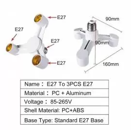 Патрон разветвитель переходник E27 на 3xE27 Светил