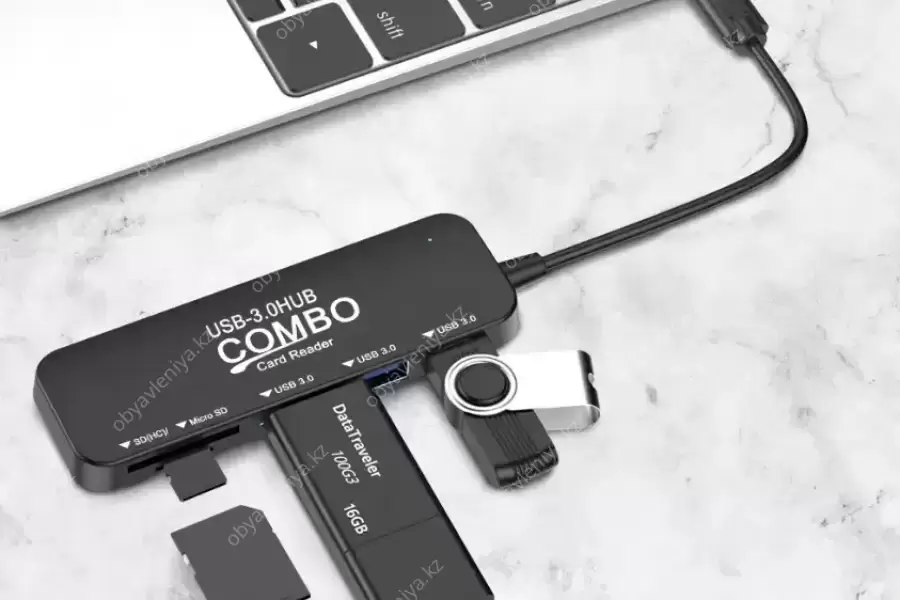 Type-C 2.0 хаб USB концентратор 3 порта Картридер