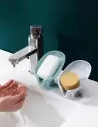 Лепесток мыльница для ванной на присосках со сливо